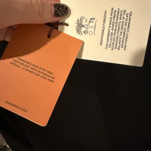 Nanushka Maxon Black Slip Satin Blouse in Black Size Large - Picture 7 of 8